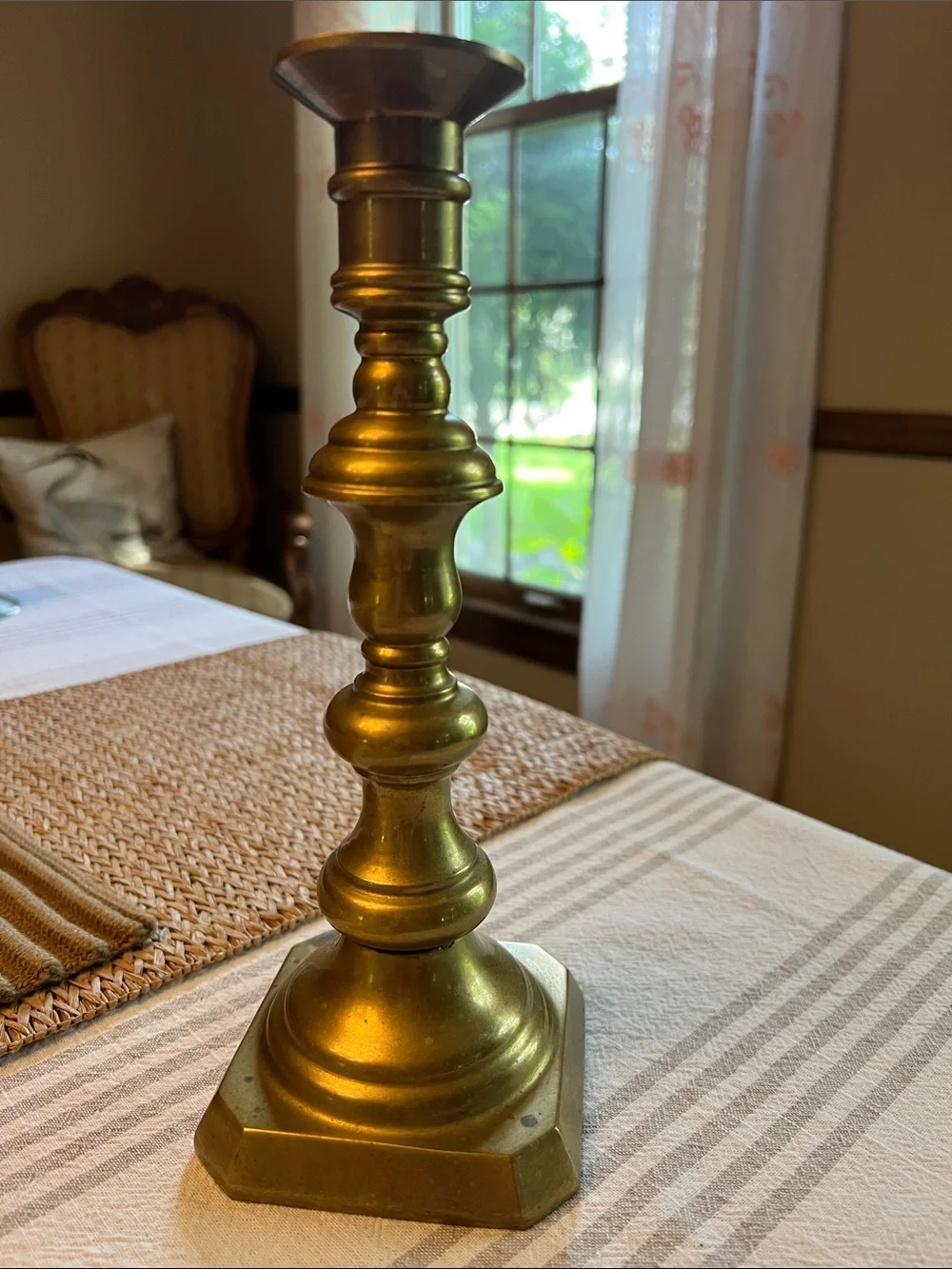 Vintage Solid Brass Candlestick Holder.